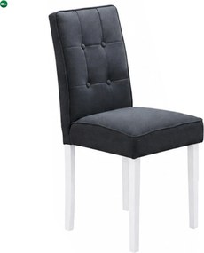 Étkezőgarnitúra bővíthető asztallal, fehér/szürke, BJORK 1+4