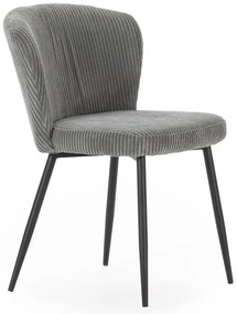 Szürke kordbársony étkezőszék szett 4 db-os Megan – Marckeric