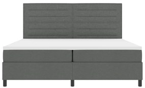 Boxspring ágy matraccal, sötét szürke 200x200 cm szövet