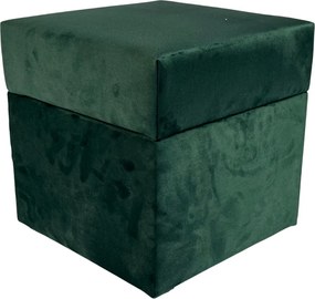 Négyzet alakú nyitható velúr puff zöld palackos könnyen tisztítható lángálló