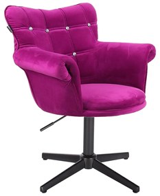 HR804CCROSS Fukszia modern velúr szék fekete lábbal