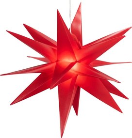 Karácsonyi csillag időzítővel 10 LED - 35 cm piros