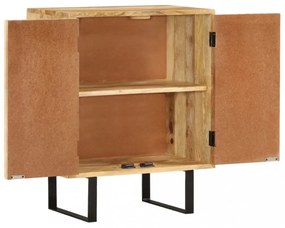 Klasszikus Tömör Mangófa Tálalószekrény - Időtlen Design, Bőséges Tárolóhellyel és Bemutatófunkcióval, Egyedi Tömör Fa, Stabil és Tartós