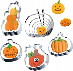 9 darabos Halloween sütiforma készlet, tök alakú, süteménykiszúró