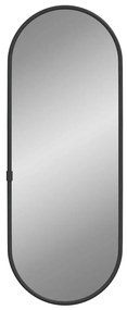fekete ovális falitükör 40x15 cm