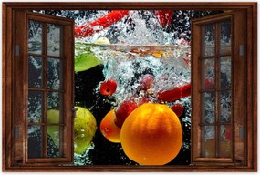 Poszterek 90x60 GyĂŒmölcsök Ă©s zöldsĂ©gek a vĂzben