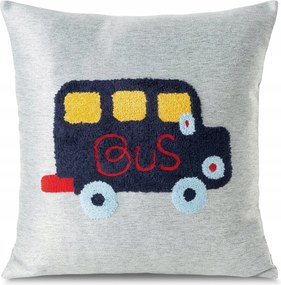 Párnahuzat Alvin 2 45x45 cm acél busz dekorációs boglárka gyerekeknek
