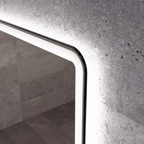 Fürdőszobai LED tükör 120x75cm | Páramentesítő - Kozmetikai tükör - Fényerő + színhőfok állítás - Digitális óra | Welland Luxury-Line G1094