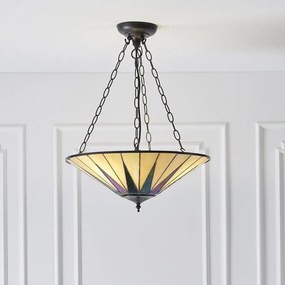 Endon klasszikus tiffany függeszték dark star sötétbarna sokszínű end70754