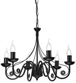 Csillár láncon DONATO 6xE14/40W/230V fekete