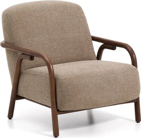 Szürkésbarna zsenília fotel Sylo – Kave Home