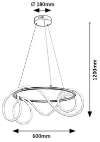 Rabalux 72191 - LED Csillár zsinóron RAVEN LED/54W/230V