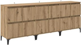 vidaXL Oldalszekrények 3 pcs Artisan tölgy 60 x 35 x 70 cm Faanyag