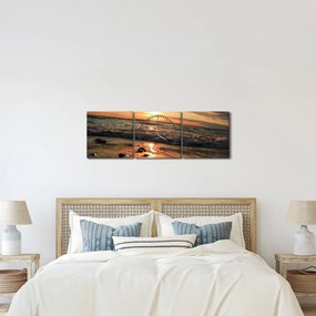 Kép - Naplemente az óceán mellett (órával) (90x30 cm)