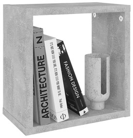 2 db betonszürke fali kockapolc 26 x 15 x 26 cm