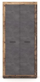 Kétajtós szekrény Oldwood/Beton Színben. LUNA2