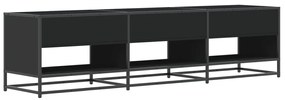 fekete szerelt fa TV-szekrény 180 x 40 x 46 cm