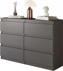 Komód 100 CM 6 Fiókos Antracit Gabriel