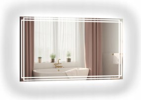 Homokfúvott téglalap alakú tükör Marla Led háttérvilágítással 120x60cm