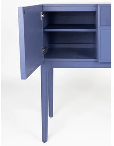 Kék komód tölgyfa dekorral 80x100x45 cm June – Zuiver