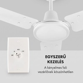 Klarstein Spin Doctor, fehér, 55W, mennyezeti ventilátor, 122cm, 3 kar, rozsdamentes acél