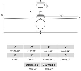 FARO 34279-11L - Mennyezeti ventilátor KLIM L 1xE27/15W/230V tölgy/fehér + távirányító