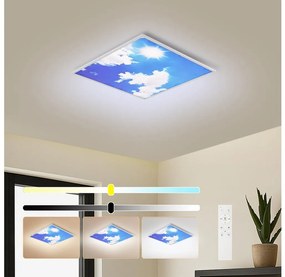 Brilagi-LED Dimmelhető lámpatest SLIMFRAME LED/58W/230V 60x60 cm ezüst/kék+távirányító