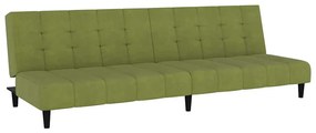 kétszemélyes világoszöld bársony kanapéágy
