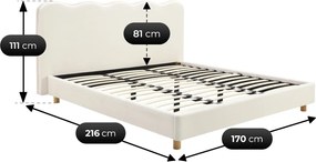 Łóżko 160x200 IZMIR Kremowe Boucle