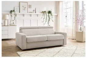 Krémszínű kordbársony kinyitható kanapé 215 cm Monaco – Bobochic Paris