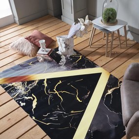 Fekete luxus szőnyeg arany mintával Szélesség: 120 cm | Hosszúság: 180 cm