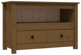 mézbarna tömör fenyőfa TV-szekrény 79 x 35 x 52 cm