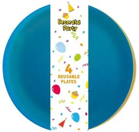 Színes félig átlátszó műanyag tányér 4 db-os