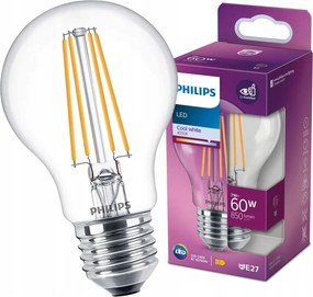 Led izzó Philips E27 A60 7W 60W 850lm 4000K Semleges Dekorációs Filament