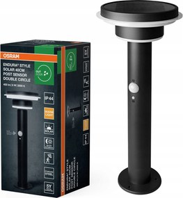 Napelemes kerti lámpa Led oszlop Alkonyat mozgásérzékelő 3000K IP44 Endura