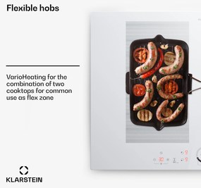 Klarstein Delicatessa 70 Hybrid, beépített indukciós főzőlap, 4 zóna, 7000 W, üvegkerámia