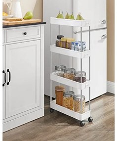Műanyag polc kerekeken CART 13,5x42x83 cm fehér