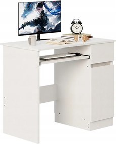 Számítógép Asztal Fehér Ifjúsági Modern Fiókos Polc