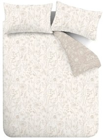 Bézs egyszemélyes flanel ágyneműhuzat 135x200 cm Floral Toile – Bianca