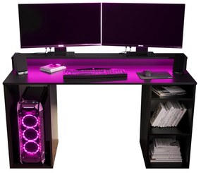 Sarok Gamer PC asztal Garrick 1 (fekete) (LED RGB világítással). 1064134