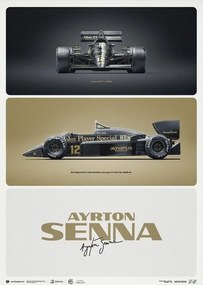 Művészeti nyomat Lotus 97T - Ayrton Senna - The First Win - Estoril, 1985, Automobilist