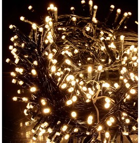 7,4 m-es 576 LED-es sűrű BOA fényfüzér, hálózati adapteres, meleg fehér,időzíthető 6/18 órás, 8 féle fényjátékkal, IP44