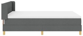 Boxspring ágy matraccal sötétszürkében, 140 x 190 cm, szövet