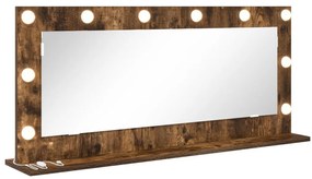Tükör LED fényekkel Füstölt tölgy 100x45x18 cm