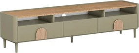 Amilio lábas TV szekrény 200 cm - eukaliptusz / baltic dune tölgy / natúr tölgy fogantyúk