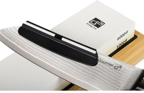 G21 Gourmet Damascus késkészlet bambusz blokkban, 4 db + élezőkő