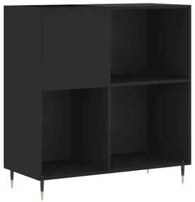 fekete szerelt fa hanglemezszekrény 84,5 x 38 x 89 cm