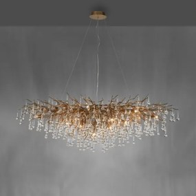 Paul Neuhaus 2031-11 - Csillár zsinóron ICICLE 15xG9/40W/230V 75x150 cm réz