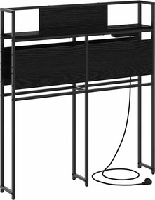 vidaXL Tároló fejtámla polcokkal tárolóval Musta tammi 100 cm Faanyag