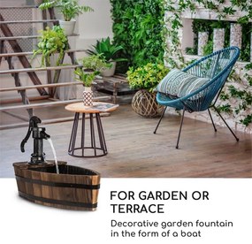Starnberg, kerti szökőkút, 12 W, öntöttvas szivattyú, fa, barna